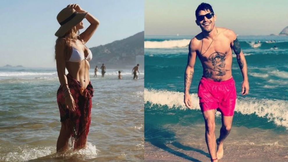 Jimena Barón junto al protagonista de la película de Rodrigo en Brasil