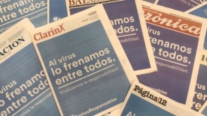 Todos los diarios argentinos amanecen con un mensaje por el...