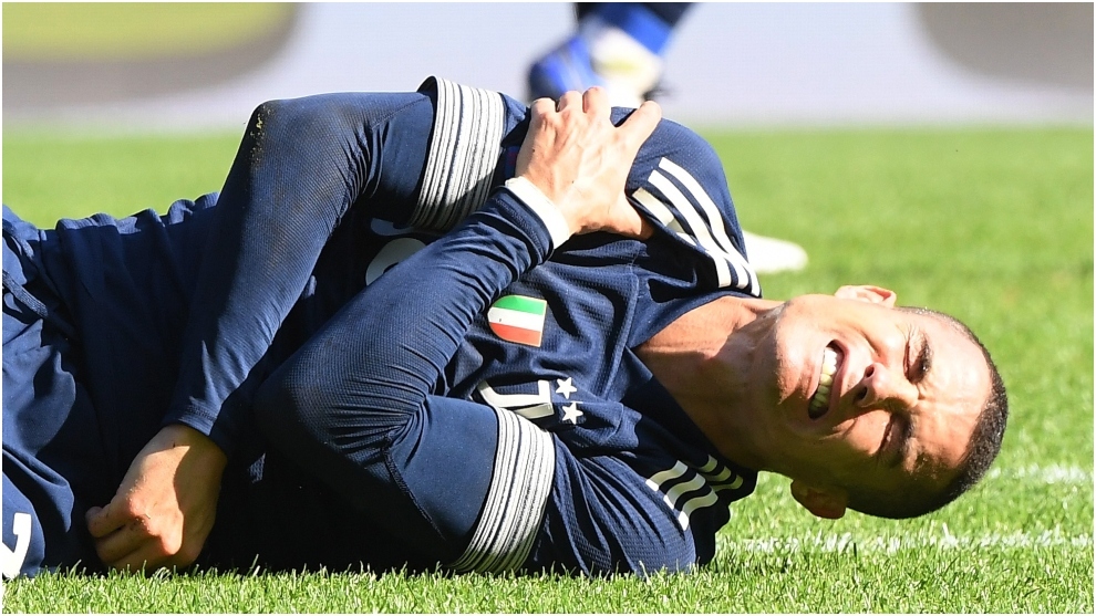 Cristiano Ronaldo, en el partido de la Juventus contra la Lazio.