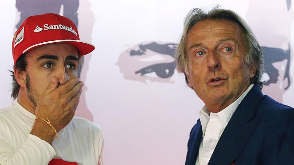 Alonso y Montezemolo en el GP de Italia de 2014.