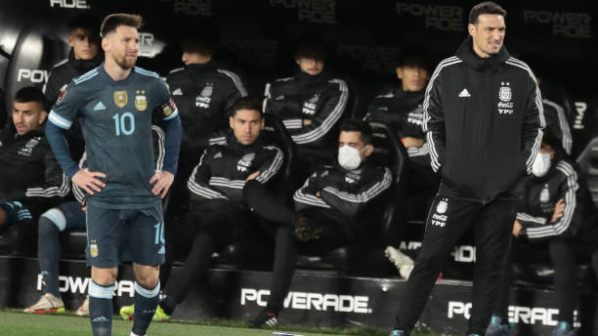 Messi junto al seleccionador de Argentina, Scaloni