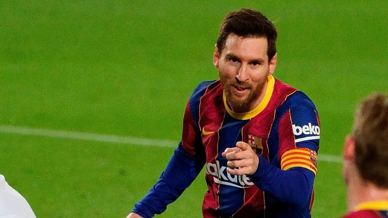Leo Messi durante un partido con el Barcelona.
