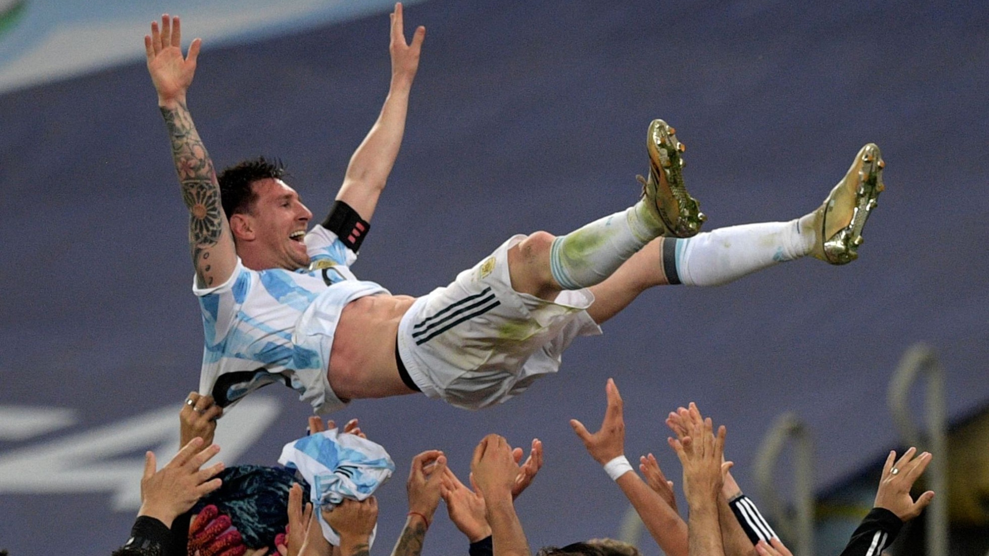 Messi celebra la Copa América.
