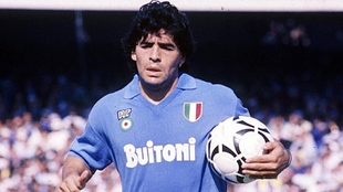 Diego Maradona en su etapa en el Napoli.