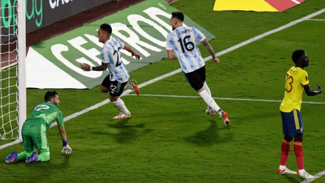 Argentina venció 1-0 a Colombia en las Eliminatorias Sudamericanas...