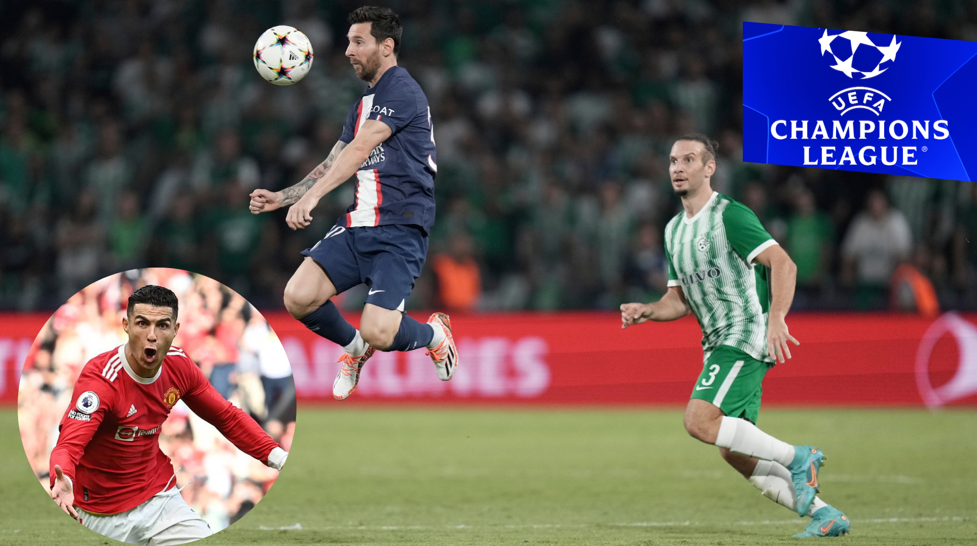 Messi controla la pelota ante un rival del Maccabi Haifa, en un...