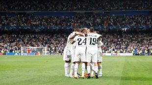 Los jugadores del Real Madrid festejan un gol. JOSE A. GARCÍA