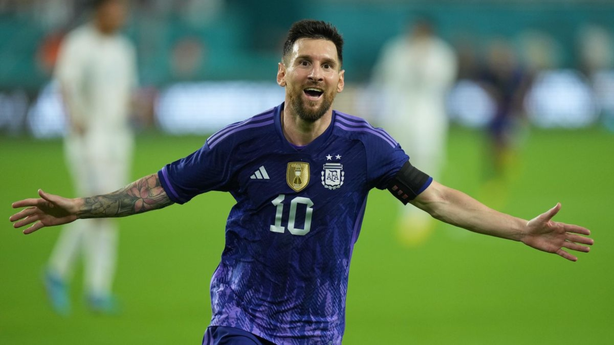 Messi celebra un gol ante Honduras.