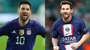 Leo Messi celebró goles en la misma semana con su club y Argentina.