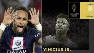 Neymar sobre el octavo lugar de Vinicius en el Balón de Oro