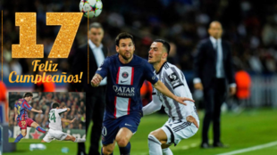 Messi, en un lance del partido ante la Juventus y, en el recuadro, el...