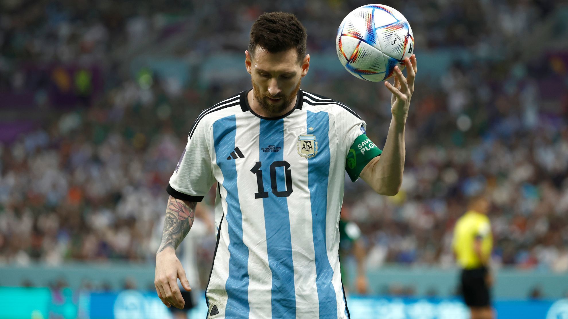 Leo Messi en el partido ante México