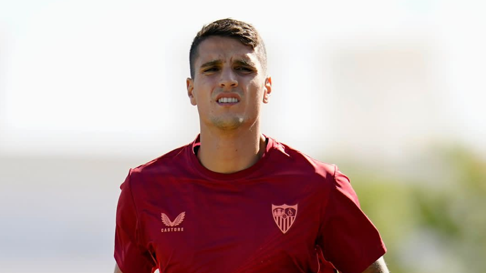 Lamela en un entrenamiento del Sevilla.