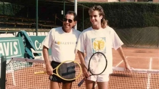 Bolletieri y Agassi, cuando eran entrenador y jugador.