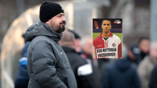 Volkan Kahraman, en una foto reciente y cuando jugaba en el Feyenoord.