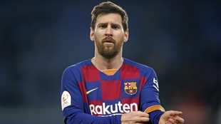 Leo Messi, durante un partido con el Barcelona.